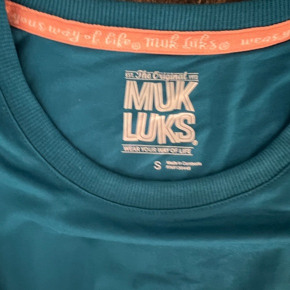 Muk Luks Teal Pattered Pajama Set - Picture 4 of 4